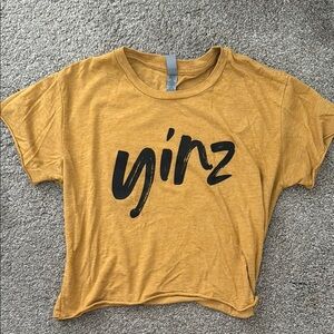 Yinz Mustard Color Crop Top